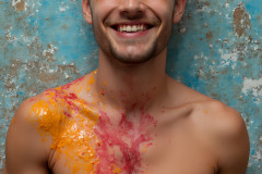 Paint Splat Fun - Colorful Happy Male Faces