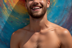 Paint Splat Fun - Colorful Happy Male Faces