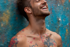 Paint Splat Fun - Colorful Happy Male Faces
