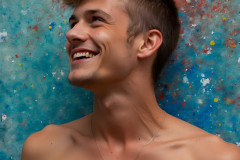 Paint Splat Fun - Colorful Happy Male Faces