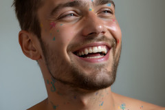 Paint Splat Fun - Colorful Happy Male Faces