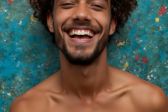 Paint Splat Fun - Colorful Happy Male Faces