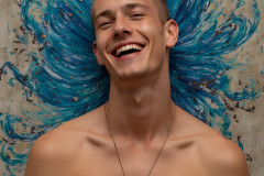 Paint Splat Fun - Colorful Happy Male Faces