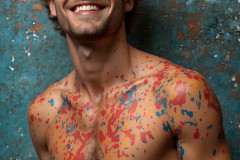 Paint Splat Fun - Colorful Happy Male Faces