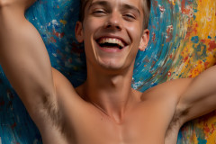 Paint Splat Fun - Colorful Happy Male Faces