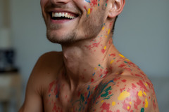Paint Splat Fun - Colorful Happy Male Faces