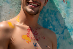 Paint Splat Fun - Colorful Happy Male Faces