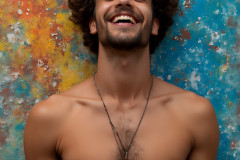 Paint Splat Fun - Colorful Happy Male Faces