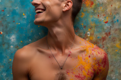 Paint Splat Fun - Colorful Happy Male Faces