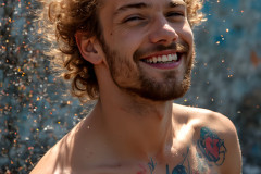 Paint Splat Fun - Colorful Happy Male Faces