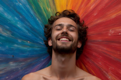 Paint Splat Fun - Colorful Happy Male Faces