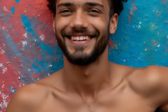 Paint Splat Fun - Colorful Happy Male Faces