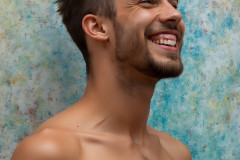 Paint Splat Fun - Colorful Happy Male Faces