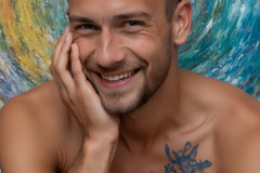 Paint Splat Fun - Colorful Happy Male Faces