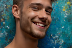 Paint Splat Fun - Colorful Happy Male Faces