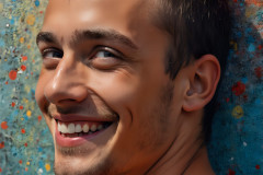 Paint Splat Fun - Colorful Happy Male Faces