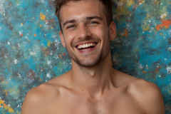 Paint Splat Fun - Colorful Happy Male Faces