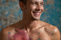 Paint Splat Fun - Colorful Happy Male Faces