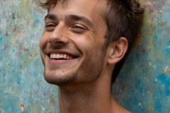 Paint Splat Fun - Colorful Happy Male Faces