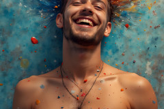 Paint Splat Fun - Colorful Happy Male Faces