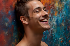 Paint Splat Fun - Colorful Happy Male Faces