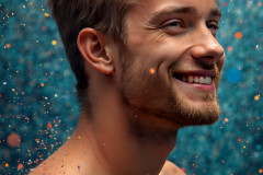 Paint Splat Fun - Colorful Happy Male Faces