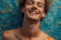 Paint Splat Fun - Colorful Happy Male Faces