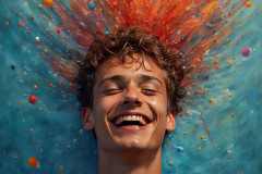 Paint Splat Fun - Colorful Happy Male Faces