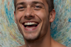 Paint Splat Fun - Colorful Happy Male Faces