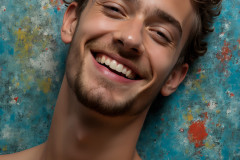 Paint Splat Fun - Colorful Happy Male Faces