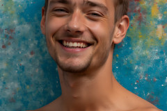 Paint Splat Fun - Colorful Happy Male Faces