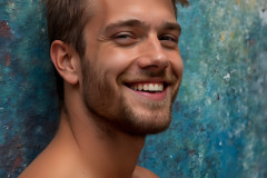 Paint Splat Fun - Colorful Happy Male Faces