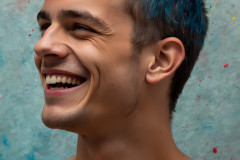 Paint Splat Fun - Colorful Happy Male Faces