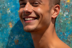 Paint Splat Fun - Colorful Happy Male Faces