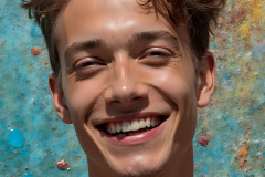 Paint Splat Fun - Colorful Happy Male Faces