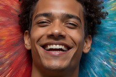 Paint Splat Fun - Colorful Happy Male Faces