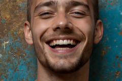 Paint Splat Fun - Colorful Happy Male Faces