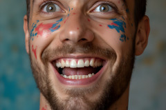 Paint Splat Fun - Colorful Happy Male Faces