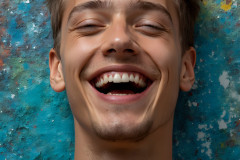 Paint Splat Fun - Colorful Happy Male Faces