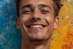 Paint Splat Fun - Colorful Happy Male Faces