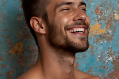 Paint Splat Fun - Colorful Happy Male Faces