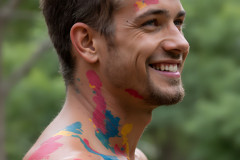 Paint Splat Fun - Colorful Happy Male Faces