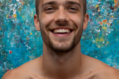 Paint Splat Fun - Colorful Happy Male Faces