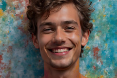 Paint Splat Fun - Colorful Happy Male Faces