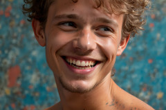 Paint Splat Fun - Colorful Happy Male Faces