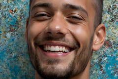 Paint Splat Fun - Colorful Happy Male Faces