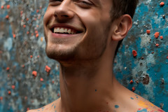 Paint Splat Fun - Colorful Happy Male Faces