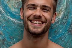 Paint Splat Fun - Colorful Happy Male Faces