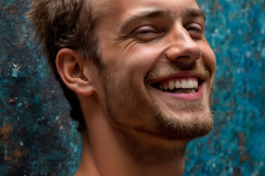 Paint Splat Fun - Colorful Happy Male Faces