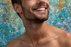 Paint Splat Fun - Colorful Happy Male Faces